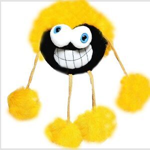 Fuzzy Monster Googly Eyed Plush Sitter Hanger Dan Brechner 1980s Yellow RARE!
